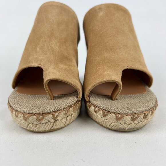 Vince Womens Sutherland Jute Wedge Sandals Brown Tan Suede Leather size 6M - Picture 5 of 16